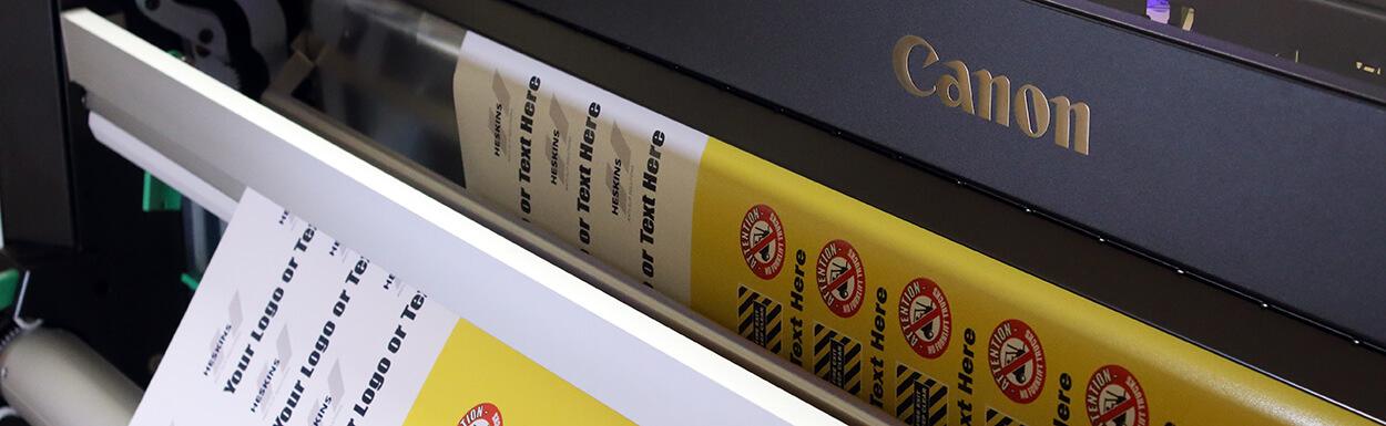 Custom Printed Safety Tape & Signs on the Canon Colorado 1650