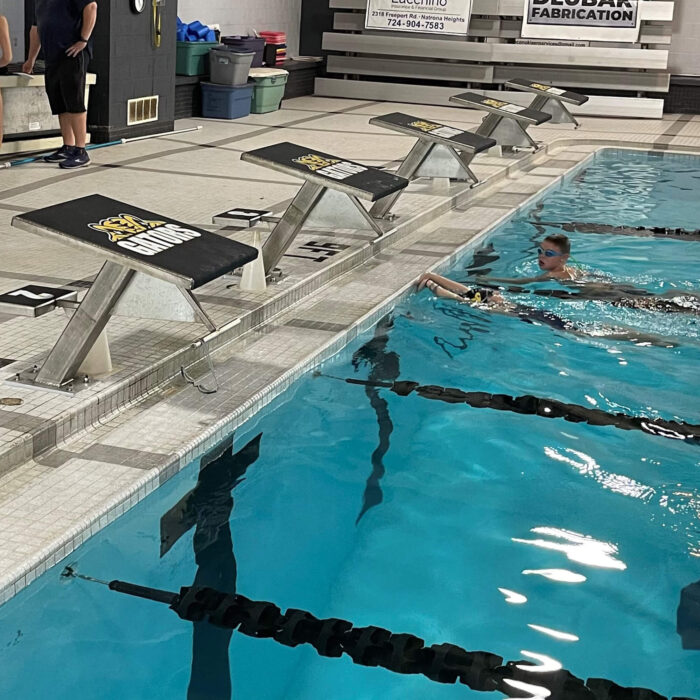 Custom Printed Swimming Block for Competition Swimming Web