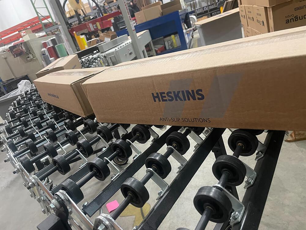 Heskins Branded Packaging for Tape Rolls and Logs in Heskins LLC Warehouse 2