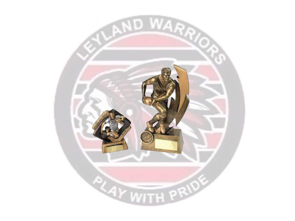 Heskins Donates Trophies to Leyland Warriors - Trophies on Leyland Warriors Logo
