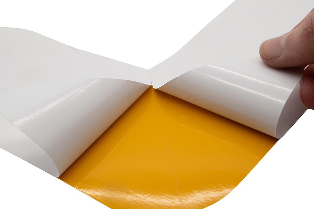 Yellow Warehouse Marker Sign with Backing Liner Slit for Ease of Application 4