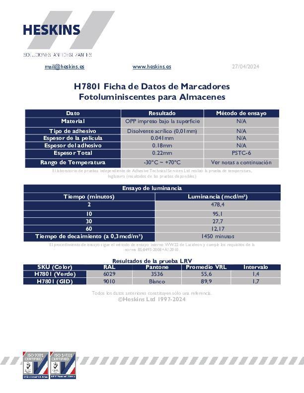 H7801 Ficha de Datos de Marcadores Fotoluminiscentes para Almacenes.pdf