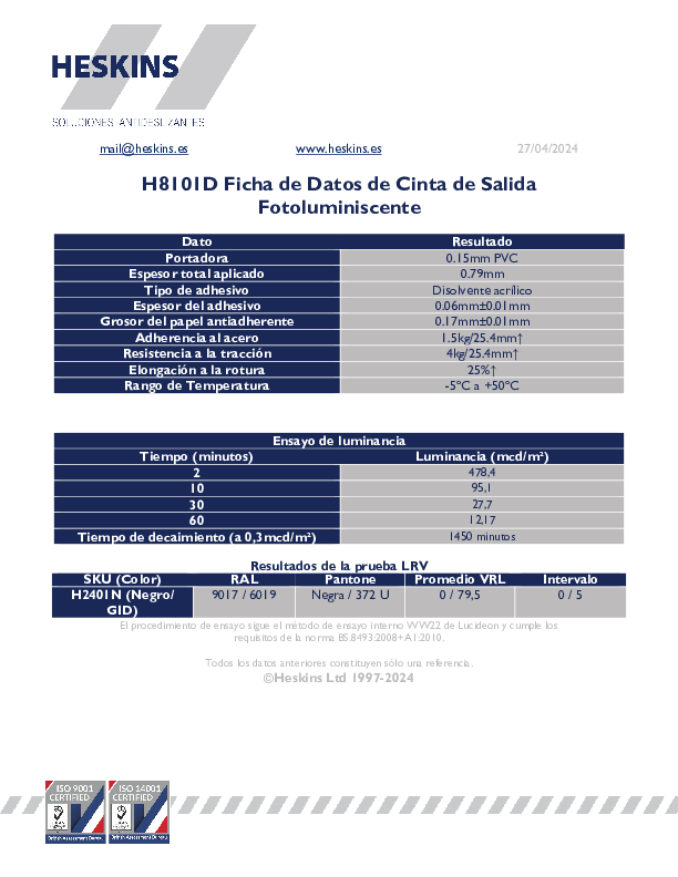 H8101D Ficha de Datos de Cinta de Salida Fotoluminiscente.pdf